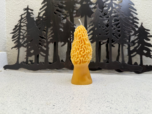 4½-inch Morel Mushroom Beeswax Candle