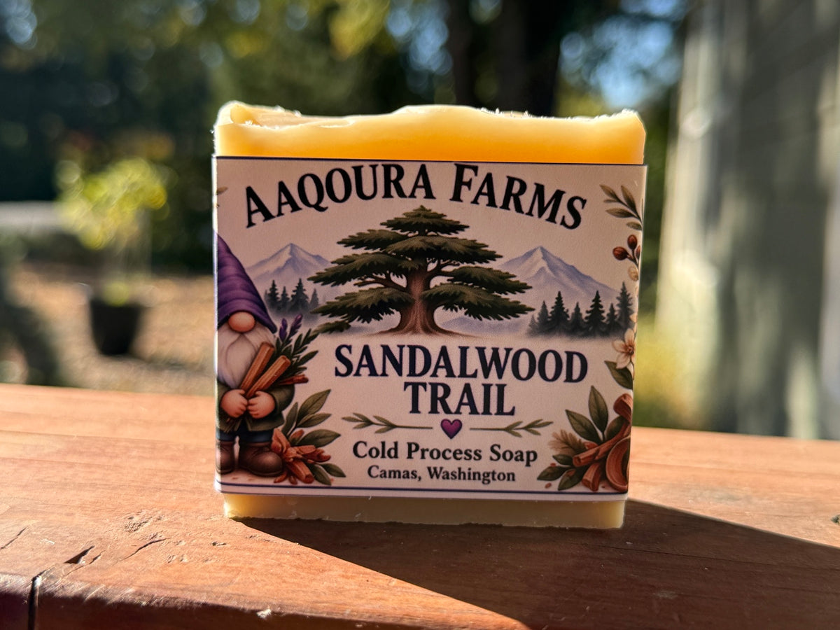 Aaqoura Farms Sandalwood Trail handmade cold-process soap, Camas, Washington